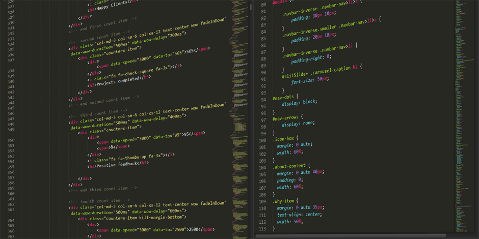 The image displays a collection of computer code with syntax highlighting on a dark background, primarily consisting of HTML tags in light yellow, with specific attributes such as 'width', 'height', a